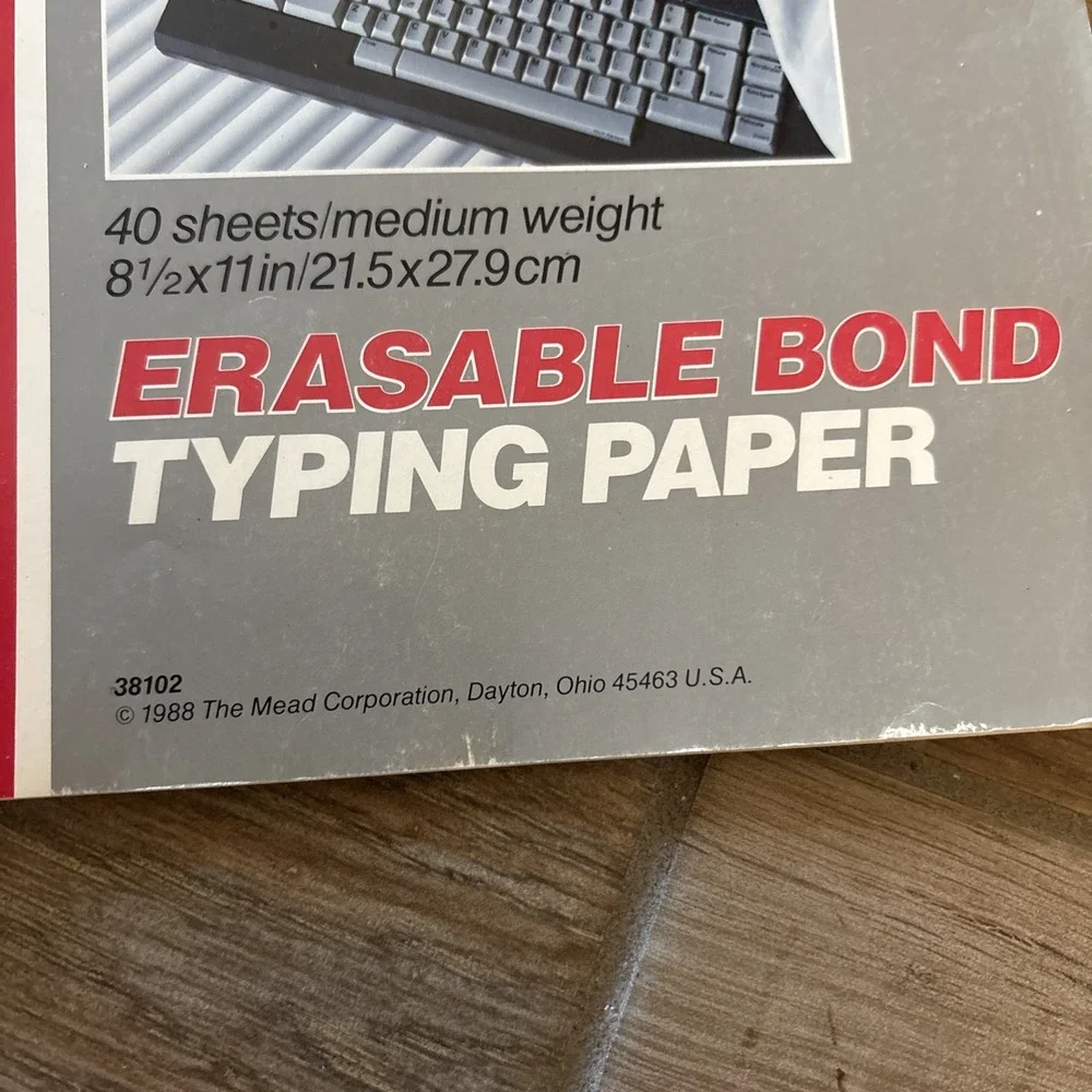 Mead 39198 Erasable Bond Typing Paper - medium‎ weight ~35 Sheets Used